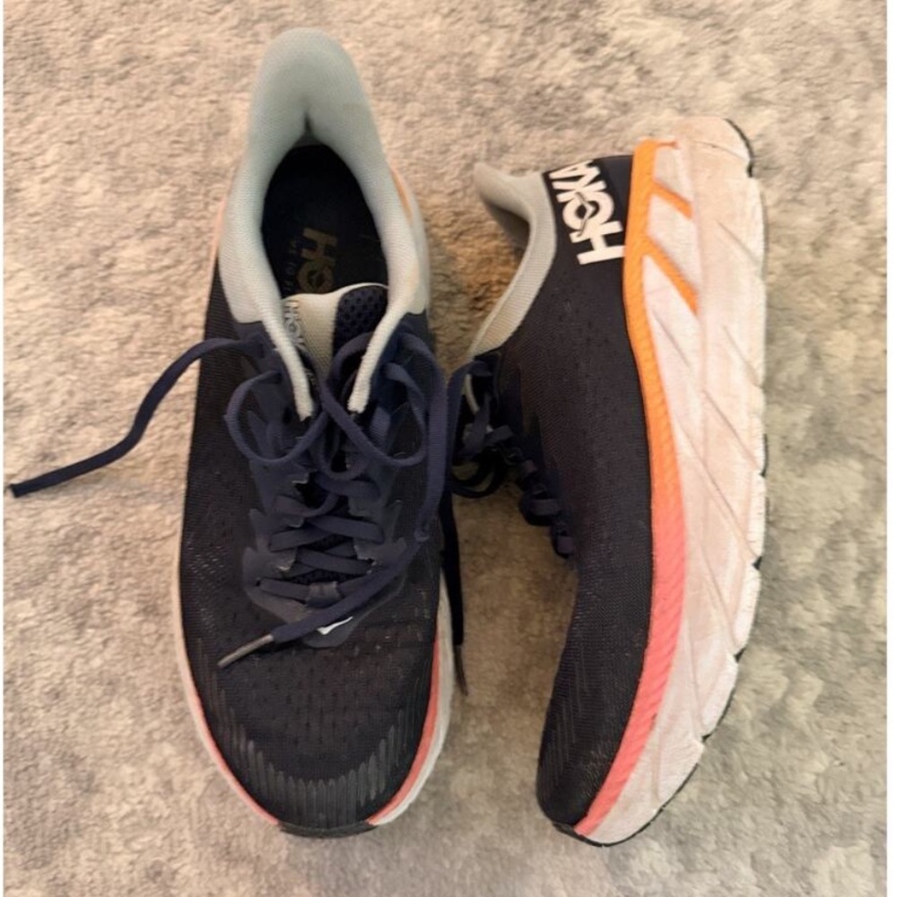Hoka One One W Clifton 7, Dark Navy, Orange, US Women’s 8
